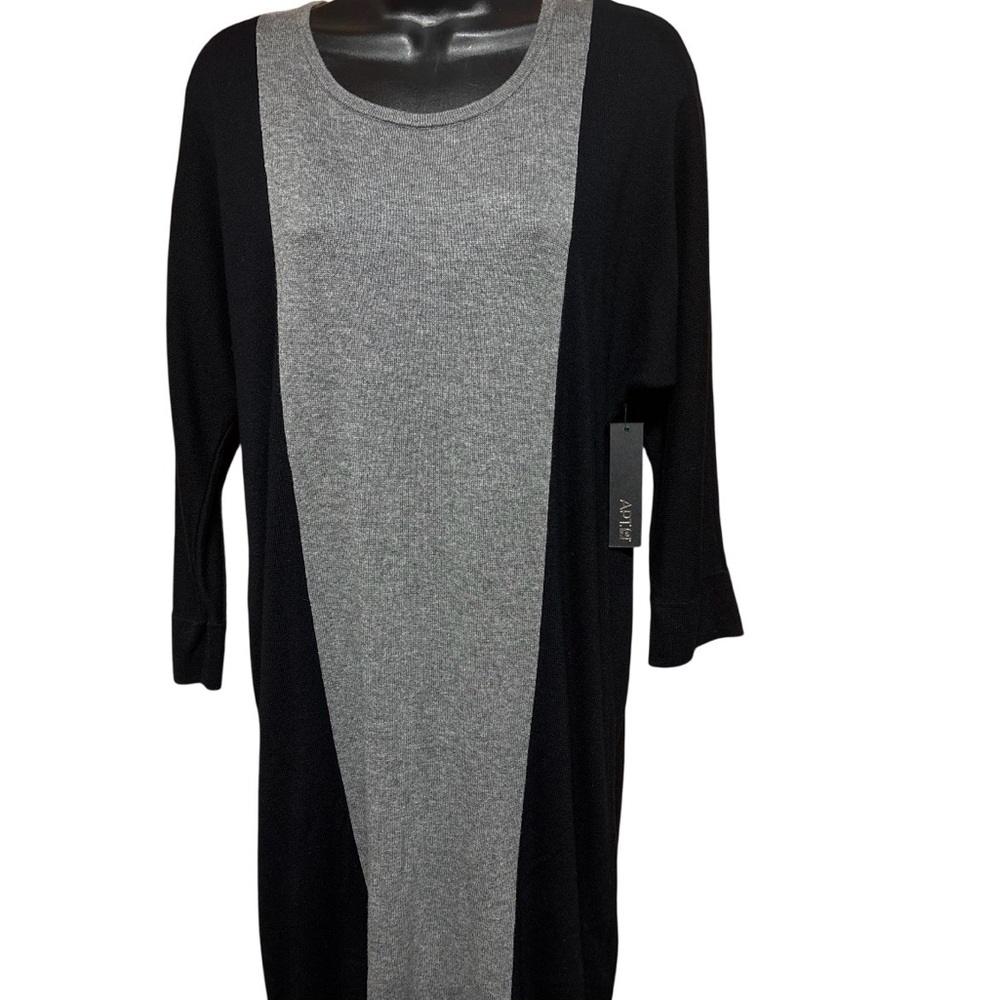 Apt. 9 Elegant Black and Gray Long Sleeve Dress